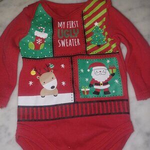 Baby Starters Long Sleeve Body Suit 3 Months Christmas Theme